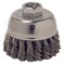Weiler 2-3/4" Single Row Knot Wire Cup Brush .014" Steel Fill 5/8"-11 UNC Nut 13025 - alternate 1